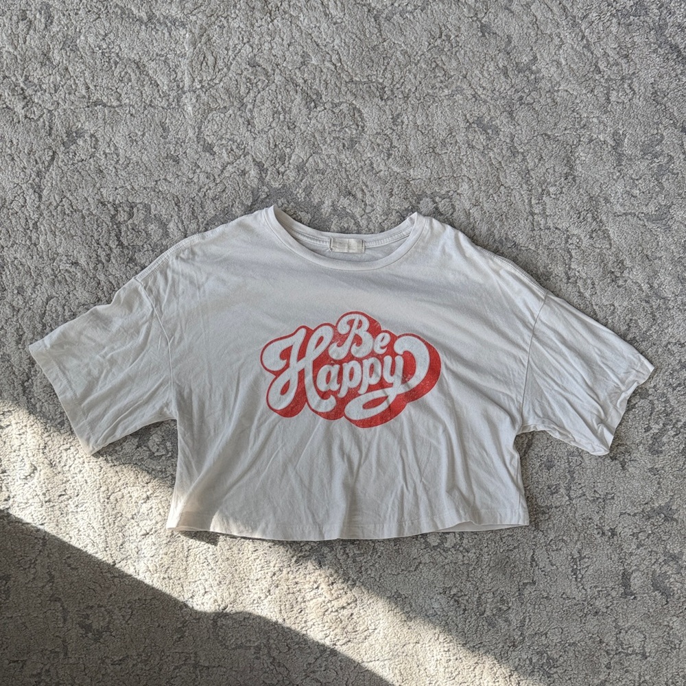 Altar'd State Cream Crop Top with Red Graphic